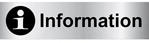 Türschilder24 Türschild PVC Hinweisschild Information 160mm x 40mm Silber/Schwarz selbstklebend