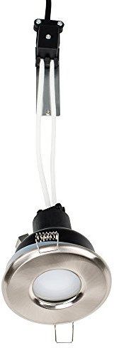 MiniSun | Brushed Chrome GU10 Recessed Ceiling Downlights | Bath Recessed Lighting, Home Décor & Improvement Essential | Pack of 6