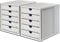 HAN Schubladenbox SYSTEMBOX 1450 mit 5 geschlossenen Schubladen für Formate bis C4 (lichtgrau / 2 Boxen)
