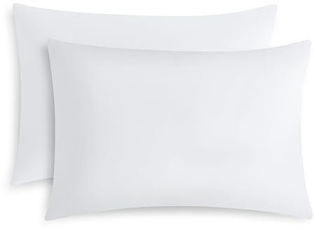 RUIKASI White Pillow Cases 2 Pack - White Plain Pillowcases with Envelope Closure Breathable Premium Brushed Microfiber Set of 2 Pillow Covers Standard 50x75 cm