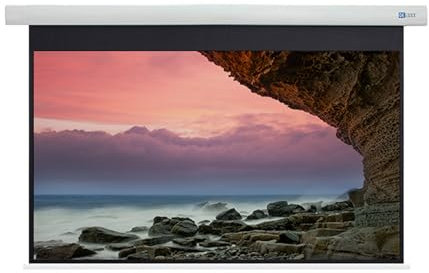 DELUXX Cinema Motorleinwand 243 x 136cm, 110 - 4K Fibre MWHT