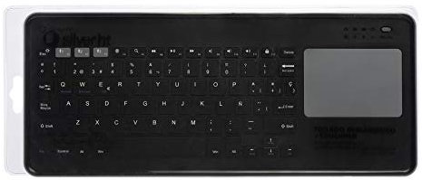 Silver HT Teclado inalámbrico Bluetooth (Interruptor de Membrana, QWERTY) con Touchpad Compatible con Smart TV, PC, Mac, iOS y Android. Color Negro
