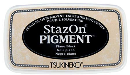 Rayher 29206576 StazOn Pigment-Stempelkissen, schwarz, 9,6 x 5,5x 2,2 cm, Stempelfarbe, Tsukineko