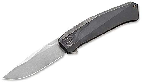 WE Knife Outdoor Taschenmesser Gava Titan Black - ideal für alltägliche Schneidarbeiten - edler Griff aus Titan - Farbe Schwarz - Gesamtlänge: 19,5 cm
