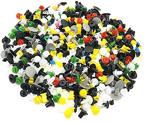 Rivetti in Plastica per Auto 1100Pcs Clip di Fissaggio Clip da Portiera Morsetti Paraurti, Plastica Vite per Interni Auto Pannello Paraurti Porta, Universal Auto Clip Nylon Rivetto (1000 pezzi)