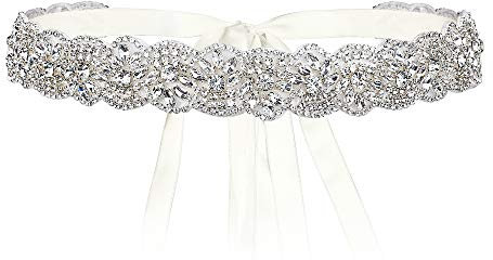 EVER FAITH Braut Gürtel Hochzeit Kristall Schärpe für Brautjungfernkleider Brautkleid Ballkleid Abendkleider