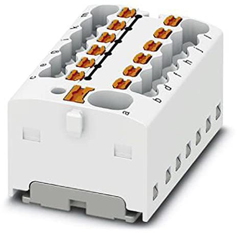 PHOENIX CONTACT PTFIX 4/12X1.5 WH Verteilerblock, Grundklemme mit Einspeisung,41A Nennstrom, Push-in-Anschluss,13 Anzahl der Anschlüsse,31.4mm Breite, 17.7mm Höhe, Direktmontage mit Flansch,20 Stück