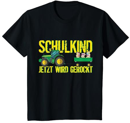 Traktor Trecker Einschulung Schulkind Schultüte Junge T-Shirt
