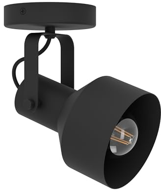 EGLO Wandlampe Casibare, 1 flammige Wandleuchte, Wandstrahler aus Metall | Wohnzimmerlampe in Schwarz, Schlafzimmerlampe, Spot mit E27 Fassung
