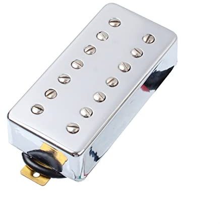 Remplacement Micro Guitare 7 Cordes Guitar Humbucker Double en Ligne Vis À Fente pour Guitare Électrique Chrome (Color : Neck, Size : 02)