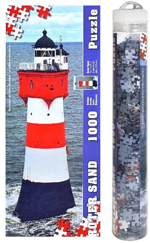 Leuchtturm Puzzle in wiederverschließbaren transparenten Rolle ┼ 1000 Teile ┼ Maße Puzzle 340x990mm (Roter Sand)