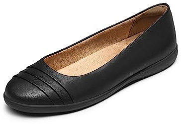 DREAM PAIRS Women's Flats with Arch Support, Ballet Flats for Women Dressy Comfortable, Round Toe & Slip On Office Shoes SDFA2306W,Size 6.5,Black,SDFA2306W