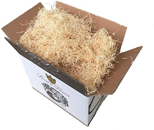 Luvit & Lumoè | LANA DE MADERA PARA CESTAS | Caja de 1KG | Virutas en madera natural para empaques navideños de Semana Santa y canastas de regalo, empaques de lana de madera seca para relleno.