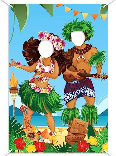 Luau Party Dekoration Hawaii, 180 x 90cm Party Foto Requisiten Banner für Hawaii, Hawaiisch Aloha Party Fotohintergrund Foto Stütze Banner, Luau Foto Stand für Hawaii Party