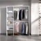 Dmora - Großer Kleiderschrank Makalu, Struktur für begehbaren Kleiderschrank, offener Kleiderbügel, 140 x 40 x 187 cm, Weiß