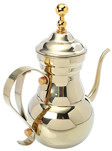 XiVue Coffee Pot Kettle Coffee Tea Pot Turkish Pour Copperoverstove Gooseneck Maker Stovetop Steel Stainless Kitchen Teapot Set Camping (Color : Gold) (Gold)