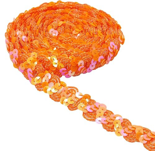 Hayaww 13m×15mm Zierband Glitzer Glänzendes Zierband Pailletten Bänder Trim Paillette Band Borten Pailletten Band Glitzer Borte Zierband Geflochten Für Diy NäHen Handwerk Kleidung Kleid Dekoration
