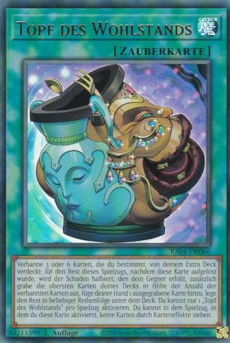 RA01-DE066 - Topf des Wohlstands - Ultra Rare - 1. Auflage - DEUTSCH - 25th Anniversary Rarity Collection - mit LMS Trading Fieldcenter-Karte Yugioh