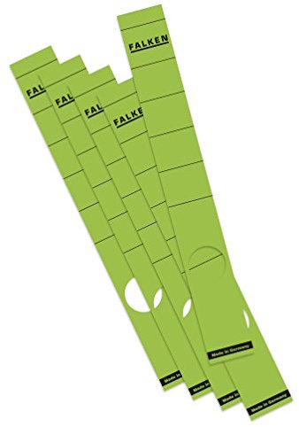 Original Falken 500er Pack Ordner-Rückenschild. Made in Germany. Etiketten 36 x 290 mm selbstklebend für 5 cm schmale Ordner grün