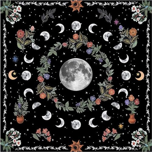 Quadratische Biber-Tarots, Altartuch, Brettspiel-Pad, astrologische Orakel, Tischdecke, Kartenmatte, Wahrsagungen, Tischdecke, Brettspiel, Tischdecke für Wahrsagungen, Tarots, Kartentuch
