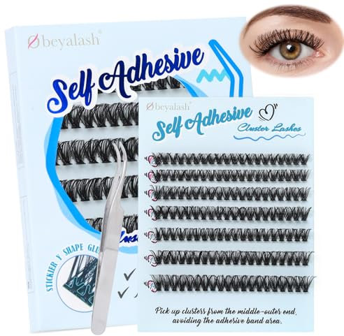 Obeyalash Faux Cils Volume D Curl Bouquet Cils Extension Cluster Lashes Kit Faux Cils Individuel Noir Autocollant 8-14mix (50D D Curl 84 cils)