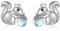 Tier Ohrringe Sterling Silber Mondstein Eichhörnchen Eichelohr Ohrringe Stecker Süßer Eichhörnchen Schmuck Geschenke für Damen und Mädchen