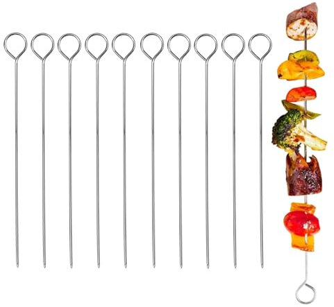 10 PCS Food-Grade Kebab Turkey Lacers,Metal Skewer for Oven Halloween Christmas Party Turkey,BBQ Metal Skewers Stainless Steel Reusable Skewers for Air Fryer