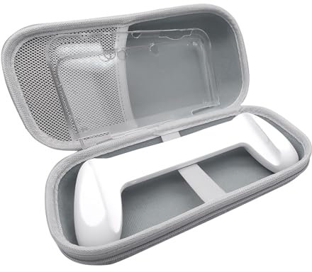 Poignées blanches pour 3DSXL 3DSLL + coques en cristal + grand étui de transport, pour consoles 3DS XL LL New3DSXL, poignée de jeu antidérapante ultra légère/housses de protection transparentes/sac de