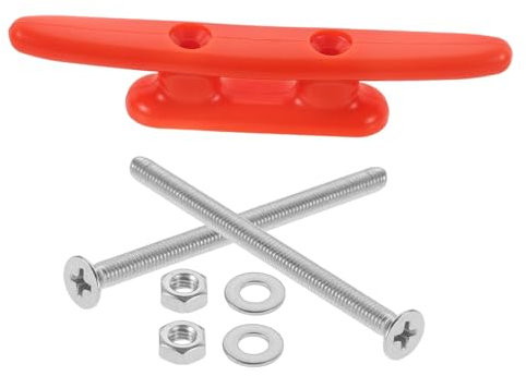 BESPORTBLE Yacht Dock Cleat Nylon Plastic Boat Cleats 100mm Orange Horn Cleat Design for Secure Tie-Up