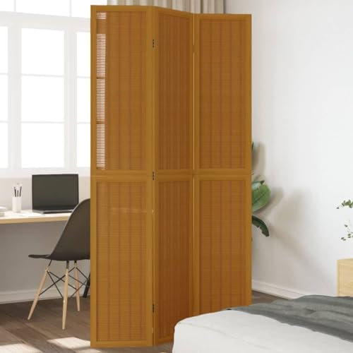 Furniture Select Raumteiler 3 Paneele braun Massivholz Paulownia