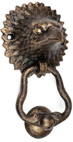 Antiker Türklopfer Adlerkopf aus massivem Gusseisen - Rustikale Wanddekoration im Vintage-Stil - Dekorativer Haustürklopfer für Innen- und Außenbereich, Bronze-Look