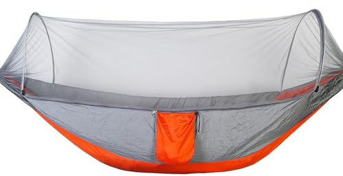 Tienda de hamaca para exteriores, mosquitera para acampar resistente y transpirable, que brinda la máxima comodidad para acampar(orange,260 * 140cm)