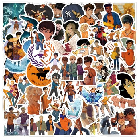 60 Stück/Lot Percy Jacksons Aufkleber, wasserdichte Vinyl-Anime-Aufkleber für Laptop, Wasserflasche, Gitarre, Reisegeschenk für Kinder, Teenager, Erwachsene, Mädchen, Jungen