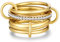 Generisch Joo&Rind Stapelbar Ringe Damen Gold Anlaufbeständiger Edelstahl Gold Linked Ring Stapelringe Modisches Schmuck für den Alltag oder besondere Anlässe (15.75 (49))