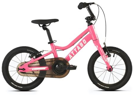 ATTABO Ease 14 – Kinderfahrrad (2–5 Jahre) mit leichtem Aluminiumrahmen, 14-Zoll-Rädern, geeignet für 85–110 cm Körpergröße, nur 7 kg, bis 50 kg belastbar, ergonomisch und stabil