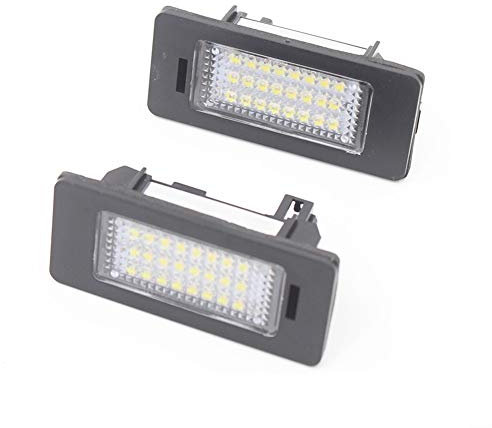 ZACUNXY Led Number Plate Lights, Car Number Plates 2PCS Super Bright Number License Plate For Skoda Octavia 3 Superb B6 Rapid Combi Yeti 5L Fabia Mk2 Mk3