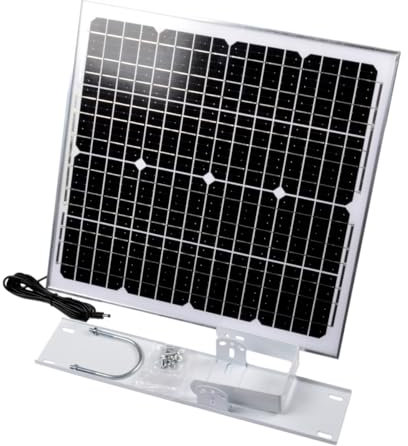 AFTERTECH Module photovoltaïque 30 W 12 V - Panneau solaire - Monocristallin 30 W 18 V Idéal pour systèmes 12 V avec connecteur DC5521 - Dimensions 414 x 429 x 16 mm - Support ftv18 v30 W