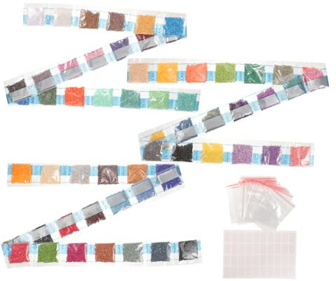 jojofuny 1 Satz Rhinestone DIY Kit Teile Dmc Farben Selbstverschließbare Beutel und Leere Etiketten für Malprojekte