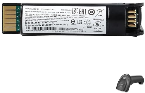 WoskjXas 3400mAh Akku Kompatibel mit Zebra DS22, DS2208, DS2278, DS2278SR, CR2278, CR2278-PC Scanner, BT-000317-01 Scanner Batterie 12.95V