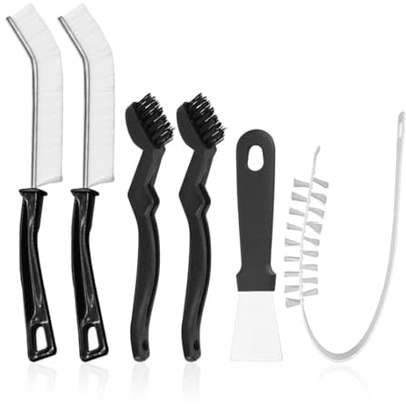 UBSIUH 2 Pieces Of Brush, 2 Pieces Of Toothbrush, 1 Gap Brush, 1 Piece Of Shovel, Kitchen Oil-Stained Scraper, Washing Machine Cleaning Brush, Household Cleaning Tools.