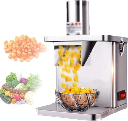 2 in 1 Electric Vegetable Chopper & Dicer Machine - Commercial Automatic Potato & Onion Slicing & Cubing, Heavy-Duty Food Processor for Quick Meal Prep, Kitchen Essential