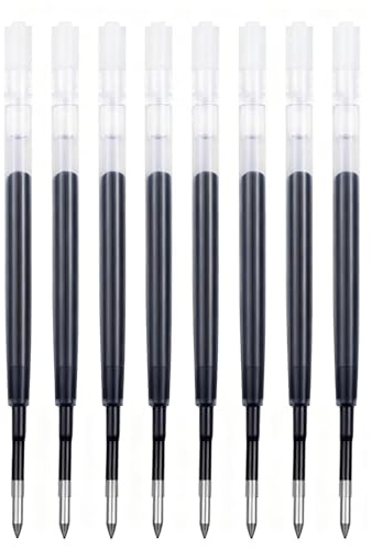 Hyleara 8 Kugelschreiberminen schwarz, G2-Format Strichstärke M, Großraumminen Passend für Parker, Pelikan, Faber-Castell etc, Ersatzminen Kugelschreiber, Standard Kugelschreiber Minen
