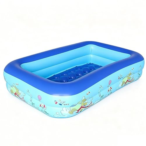 Piscine Gonflable rectangulaire, Conception Durable épaissie, Bassin d'éclaboussure Familial surdimensionné, d'eau Portable à gonflage Rapide pour Jardin intérieur extérieur pelouse fête d'é