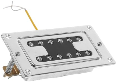 Micro de Guitare Électrique à Double Bobinage, Couvercle H 50mm | Finition Argentée, Métal et Céramique, du Bruit, Installation Facile, pour Basse et Guitare