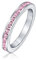 Bague Éternité Empilable En Zircone Cubique Rose Avec Cz Sertie En Canal Simulée Tourmaline Pour Femmes Adolescents En Argent Sterling .925