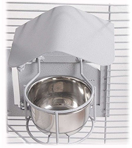 Montana Cages | Feeder Shield - Futternapf-Dach für Käfige | SMALL - Platinum | ca. 14 x 12 x 4,25 cm