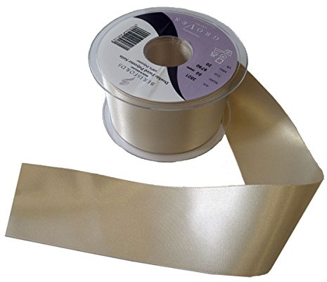 Berisfords Double FACE Poly Satin Ribbon, Pearl, 50 mm