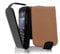 cadorabo Case works with Blackberry Q10 in OXIDE BLACK - Flip Style Case made of Structured Faux Leather - Wallet Etui Cover Pouch PU Leather Flip