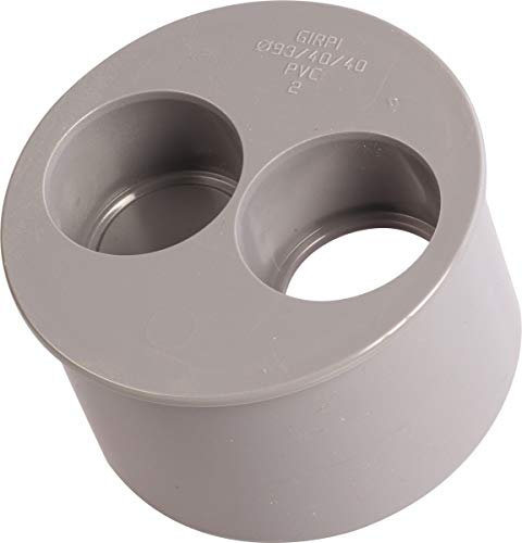 Tampon de réduction PVC gris 2 sorties operculés - Femelle - Ø 100 - 50 - 40 mm - Girpi