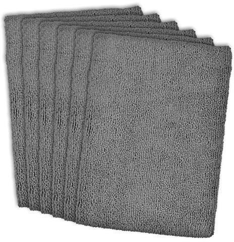 DII Mikrofaser-Mehrzweck-Reinigungstücher, perfekt für Küchen, Geschirr, Auto, Staubwischen, Trocknen, Lappen, Set mit 6 Stück, Grau
